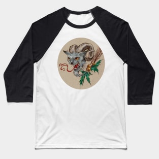 Krampus Kitty (with Holly) Baseball T-Shirt